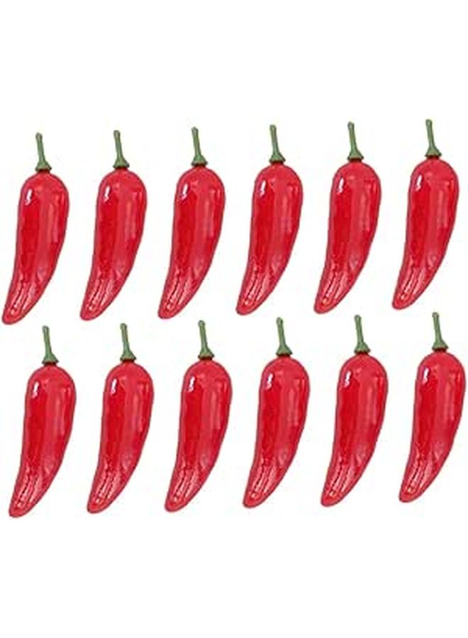 60pcs Realistic Mini Artificial Red Chili Peppers For Home Decor Photography Restaurant Display - Image 1