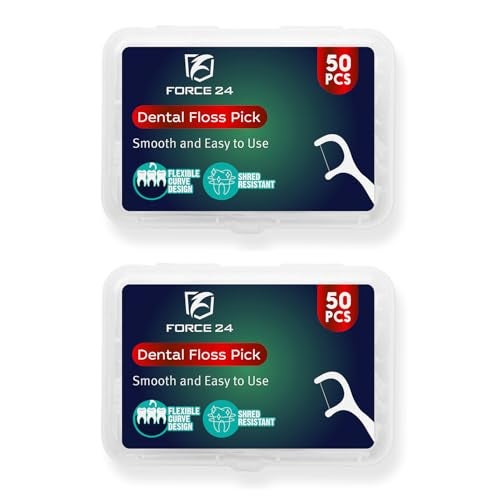 FORCE 24 Force24 Dental Floss Picks for Tooth Cleaning Fresh Dental Floss Toothpick Cleaners, Oral Care Teeth Flossing Thread Toothpicks Stick Set for Fresh and Healthy Gums (50pcs) (Pack of 2) - Image 1