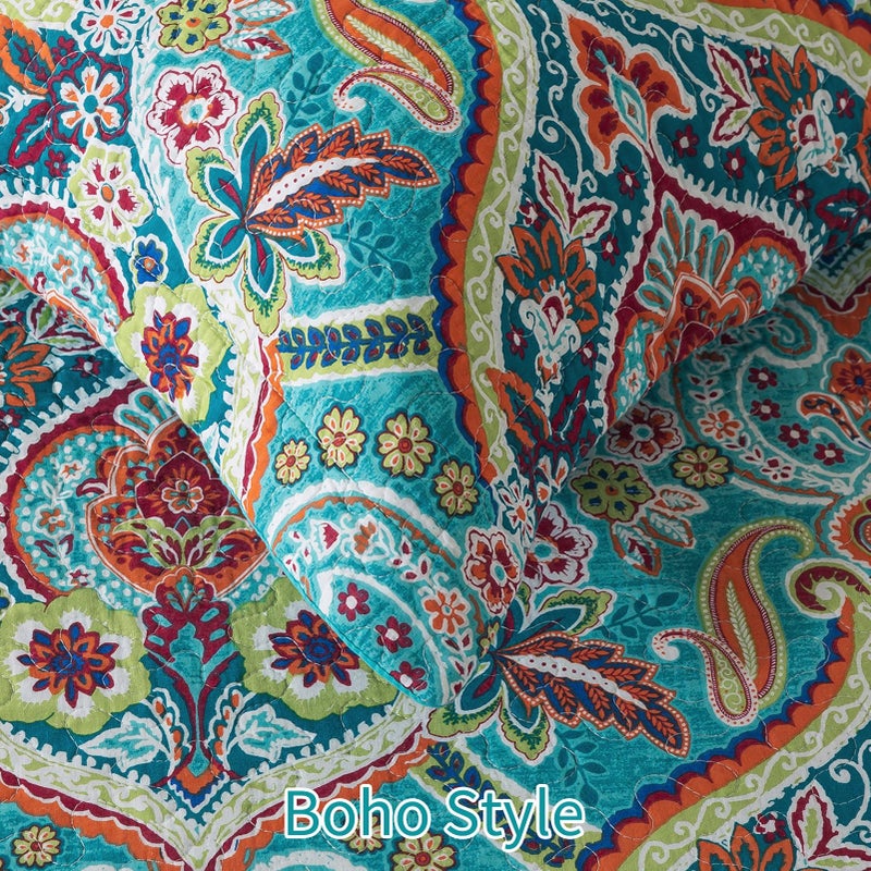 BEDIFANY Cotton Quilt King Size - Lightweight King Size Quilt Bedding Set for a Comfortable Sleep - Reversible Bedspread (98 * 106 in) with Boho Pattern, 3 Pieces - Image 4
