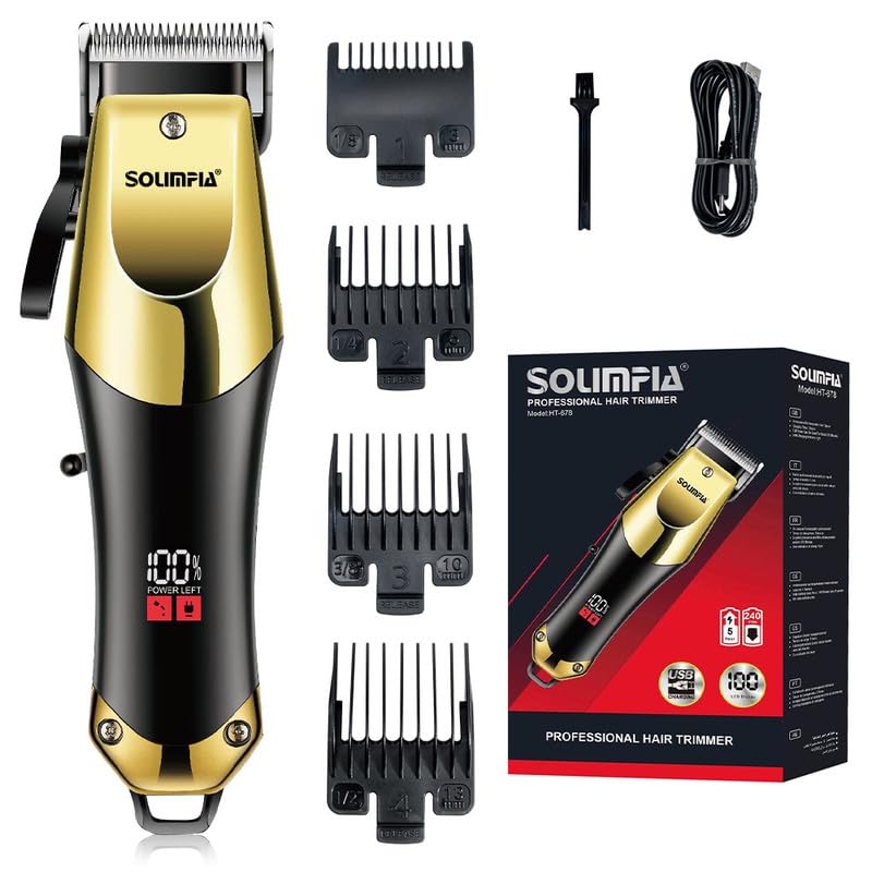 SOLIMPIA HT678 Salon Series Professional Digital Display Cordless Hair Clipper Electric Hair Cutter Kit Wireless Hair Grooming Trimmers Set Liion Battery 1000mAh 240 minutes Runtime - Image 1