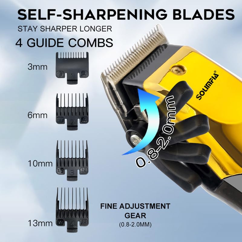 SOLIMPIA HT678 Salon Series Professional Digital Display Cordless Hair Clipper Electric Hair Cutter Kit Wireless Hair Grooming Trimmers Set Liion Battery 1000mAh 240 minutes Runtime - Image 2