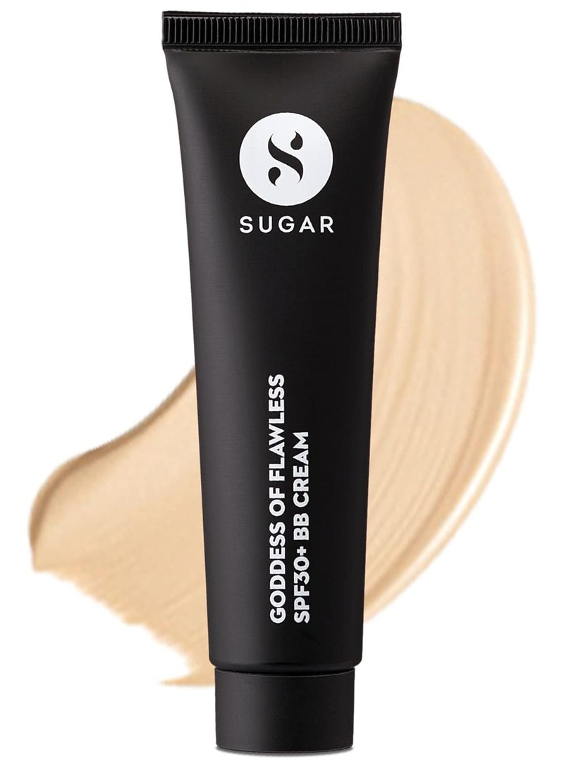 شوجر كوزماتيكس كريم بي بي "إلهة العيوب" من سوغار كوزماتيكس بعامل حماية من الشمس 30+ - 07 لاتيه فانيليا (فاتح) تركيبة خفيفة الوزن تدوم طويلاً - Image 1