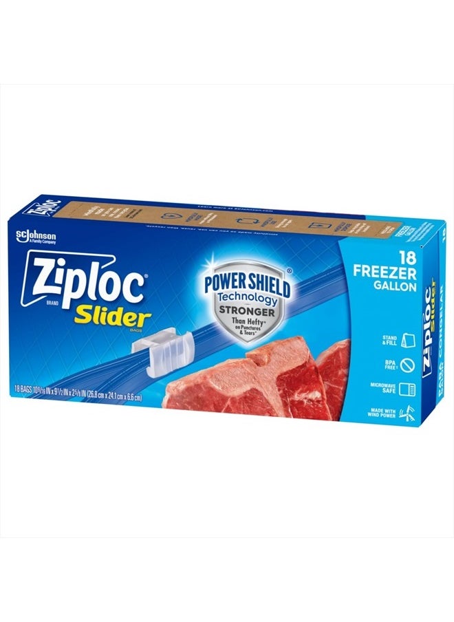 Ziploc Gallon Food Storage Freezer Slider Bags, Power Shield Technology for More Durability, 72 Count  - Image 1