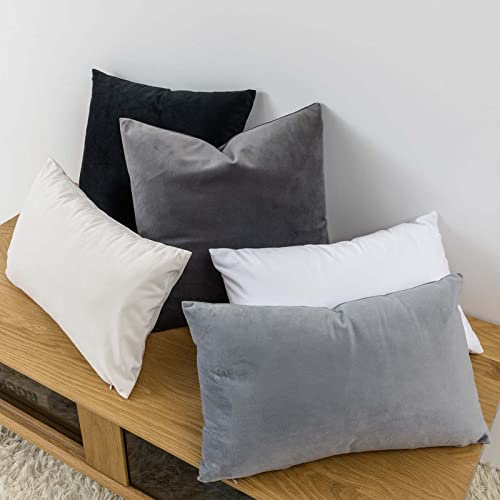 JUSPURBET Black Throw Pillow Covers Set of 2 Decorative 26x26 Velvet Pillow Covers for Couch Sofa Bed Soft Cushion Covers Cases with Invisible Zipper for Living Room Home Decor - Image 4