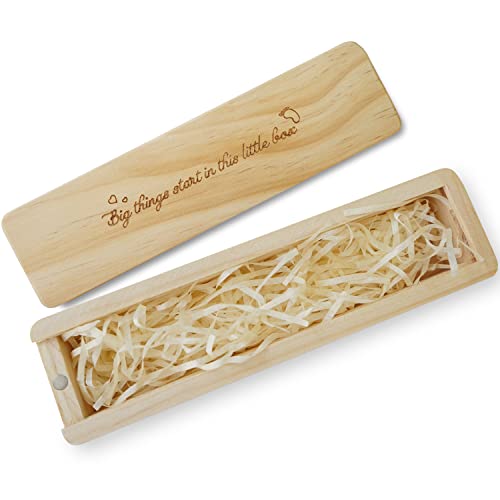 HAMUIERS Pregnancy Test Keepsake Box, Pregnancy Announcement for Dad, Baby Announcements Ideas Wooden Baby Keepsake Box - Image 2