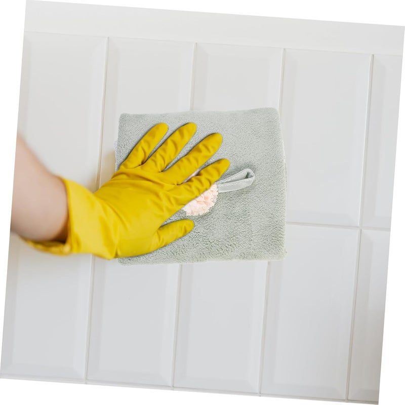 1pc Round Hand Towel Fleece Hand Towels Microfiber Coral Quick Dry Soft Gentle Hanging Water Absorbent Decorative - Image 4