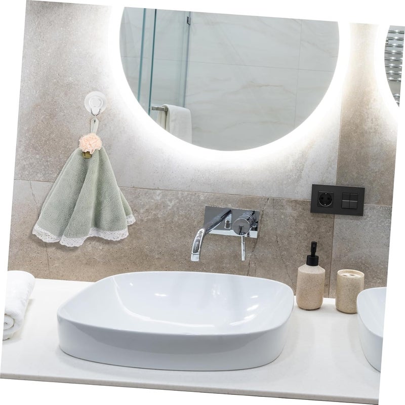 1pc Round Hand Towel Fleece Hand Towels Microfiber Coral Quick Dry Soft Gentle Hanging Water Absorbent Decorative - Image 5