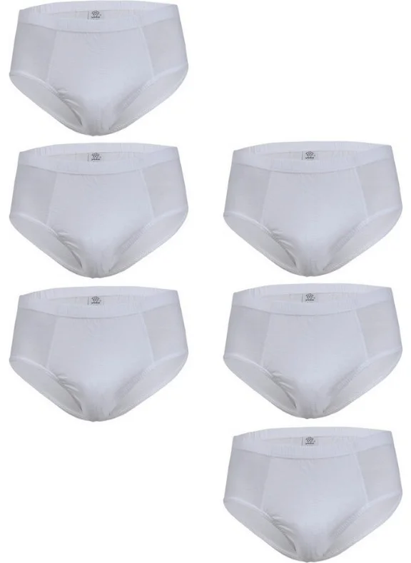 Yıldız Star 6-Pack Men's White Single Jersey Cotton Briefs