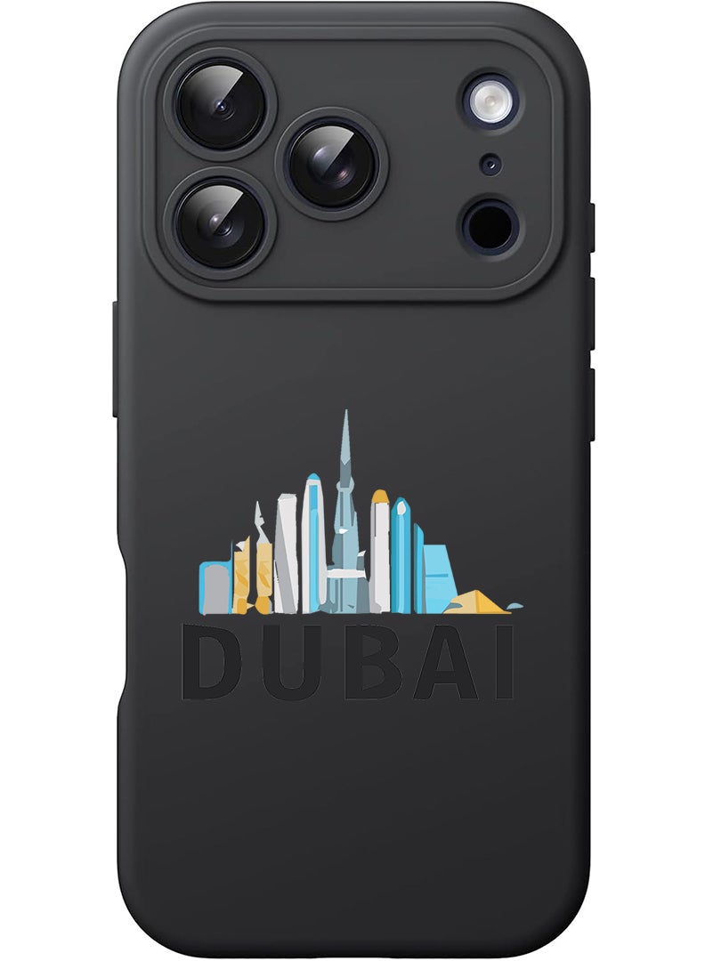 Theodor Protective Slim Fit Case Liquid Silicone Cover with Full Body Protection Anti-Scratch Shockproof Case For Apple iPhone 17 Pro Max (Black) Dubai Black - Image 1