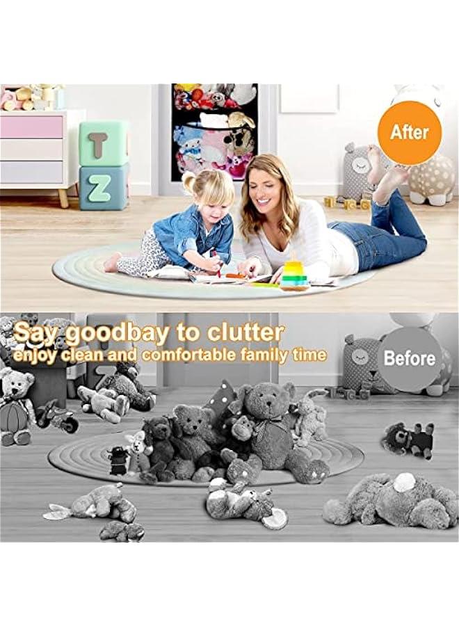 RYNX Hanging Stuffed Animals Storage Over Door Organizer for Toy Storage with 4 Mesh Pockets Over Door Stuffed Animal Storage Organizer Kids Large Toy Organizer Foldable Stuffed Animals Bag - Image 3