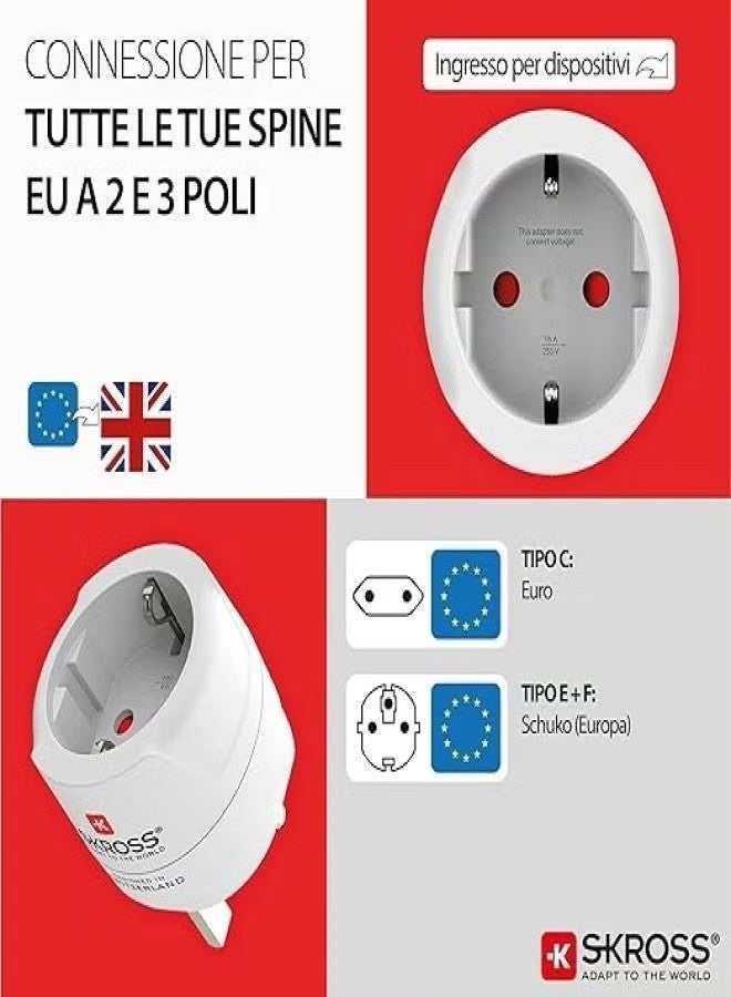 SKROSS European to British Travel Adapter Plug, Compact Wall Plug - Image 2