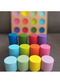 Montessori Matching Board Cylinders & Educational Cards & Solid Wood