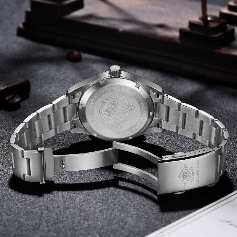 ADDIESDIVE Men's Watches 39 MM Automatic Waterproof 200 M Mechanical NH35A BGW9 Analog Stainless Steel Field Watch - Image 5