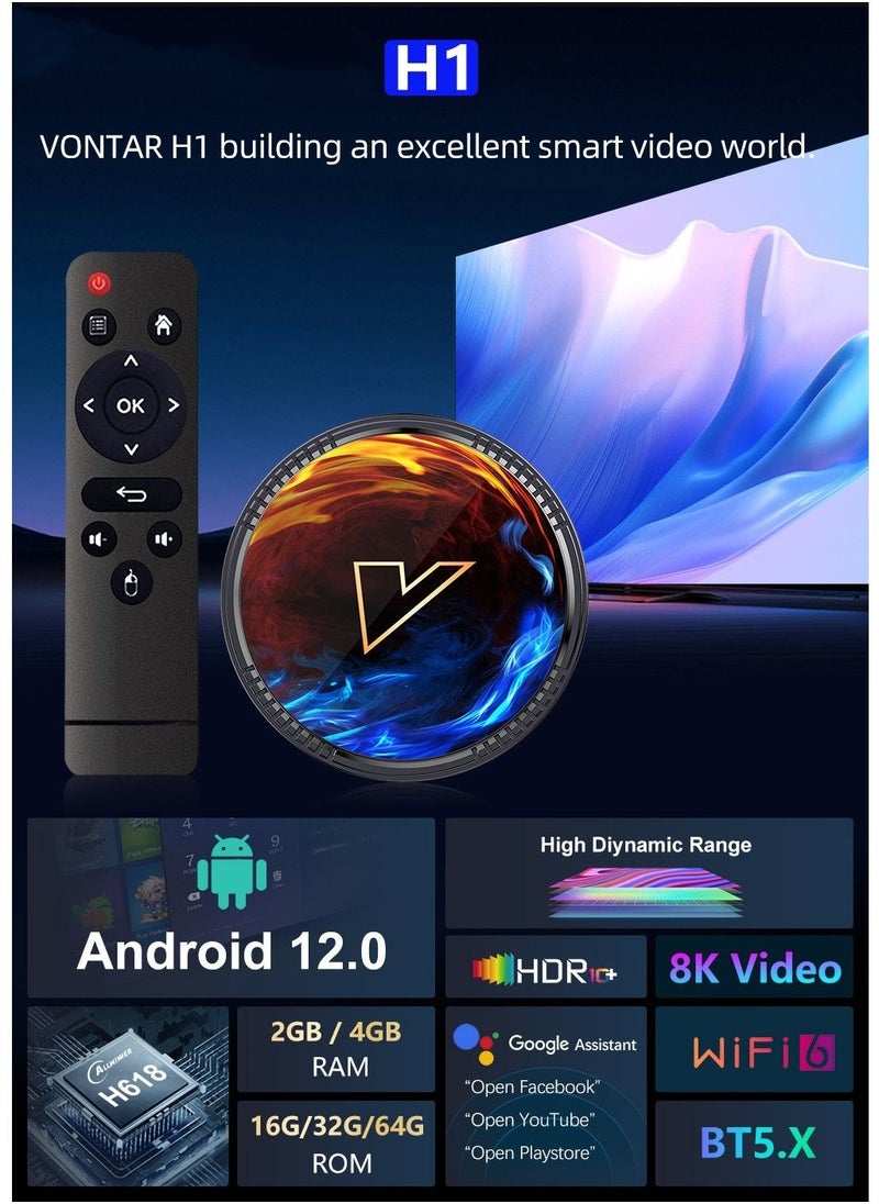 Furtey - TV Box Android 12.0 Allwinner H618 Quad Core ARM Cortex A53 Support BT5.0 Wifi6 Smart TV Box - Image 1