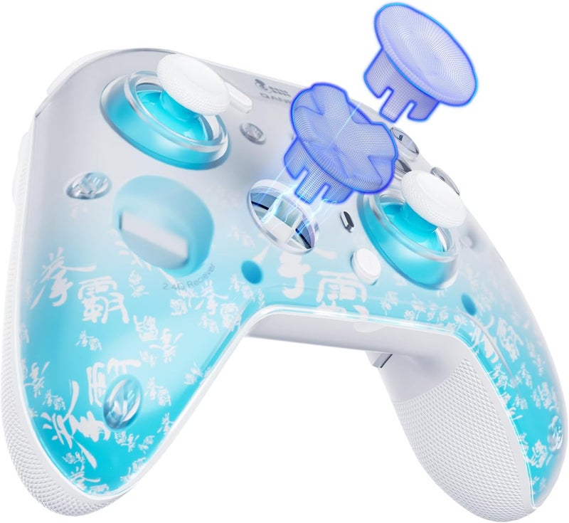 Qanba Phantom Multi-Mode Smart Wireless Controller for Windows PC and Android and iOS and TV，PC Controller With Hall-Effect Joysticks，Tri-Mode Connection (2.4G/Bluetooth/Wired) (Blue) - Image 5