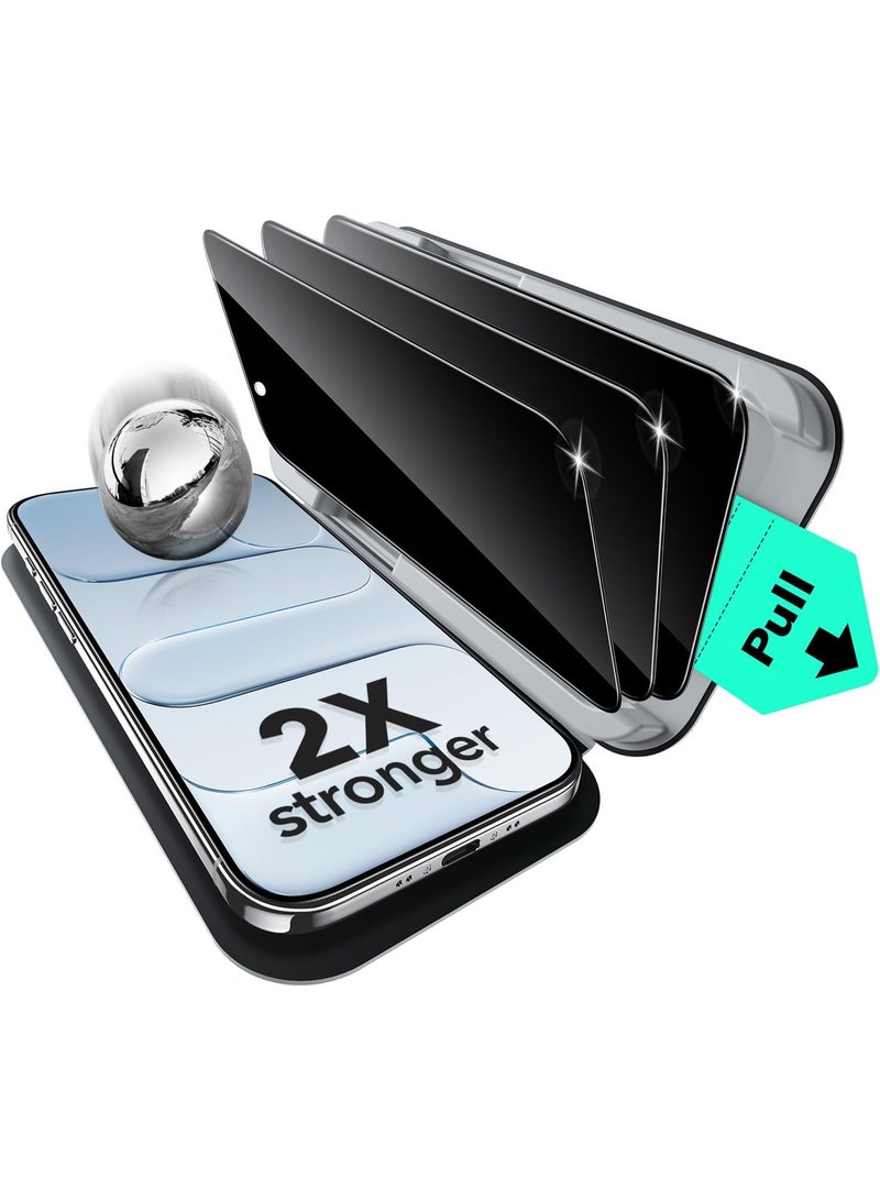 ESR 3 Pack for iPhone 17 Air Privacy Screen Protector, Military Grade Shatterproof, 9H Hardness, Anti-spy Tempered Glass for iPhone 17 Air with UltraFit Tray Privacy - Image 1