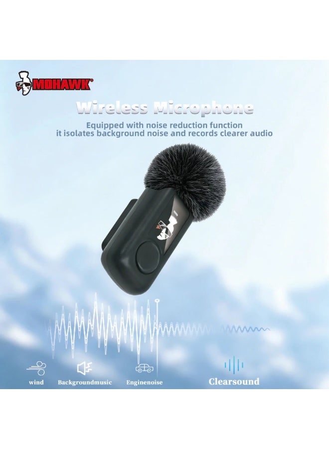 MOHAWK QY99 Wireless Lavalier Microphone for iPhone, AI ANC Noise Cancellation, Crystal Clear Clip-On Mic, Lightning Connector, Compatible with iPhone, DSLR & Mirrorless Cameras, Vlogging, Live Streaming, Interviews & Content Creation - Image 4