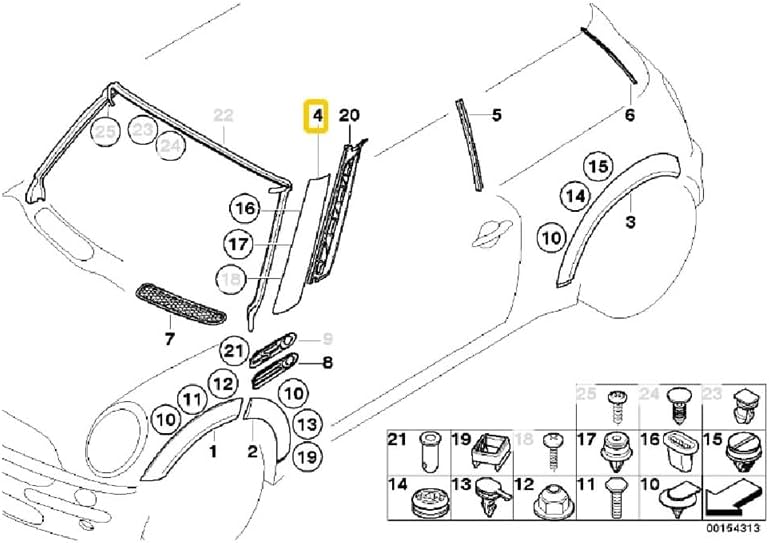 Yurefax Front Windshield Post Trim for BMW MINI - Image 4