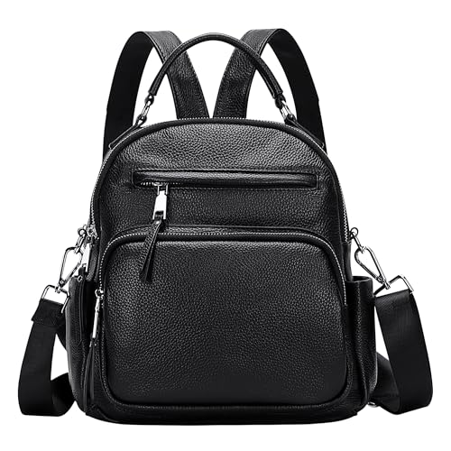 ALTOSY Genuine Leather Backpack for Women Small Convertible Backpack Purse Ladies Shoulder Bag 4 in 1 to Carry - Image 1