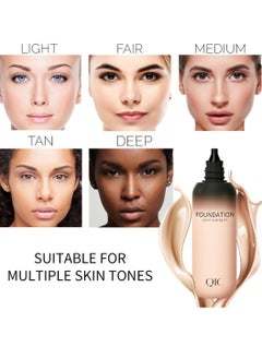 QIC Foundation Cream Makeup Light and Silky Foundation Infallible 24H Fresh Wear Foundation Full Coverage Longwear Weightless Smooth Finish Water Proof Moist and Clear 30g 01 Ivory  - Image 5