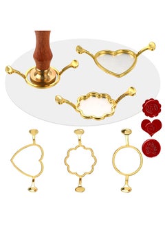 Depend 3 Pack Metal Wax Seal Molds With Round Flower Heart Shape For 1 Inch Wax Seal Stamp, DIY Craft Adhesive Waxing For Wedding Invitations Envelopes Cards Gifts  - Image 1