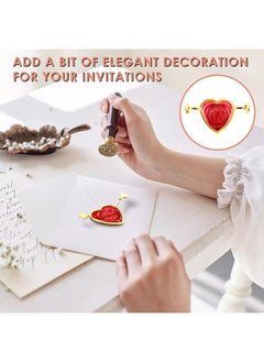 Depend 3 Pack Metal Wax Seal Molds With Round Flower Heart Shape For 1 Inch Wax Seal Stamp, DIY Craft Adhesive Waxing For Wedding Invitations Envelopes Cards Gifts  - Image 3