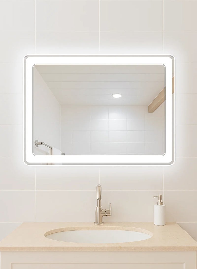 Mirror Art Illuminated Laser Engraved Rectangular Bathroom Mirrors - 50*70 cm - 4 mm - Image 1