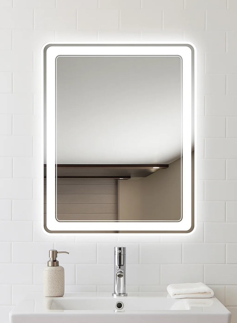 Mirror Art Illuminated Laser Engraved Rectangular Bathroom Mirrors - 50*70 cm - 4 mm - Image 2