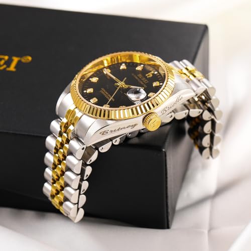 BUREI Men's Automatic Mechanical Watch Luxury Business Waterproof Stainless Steel Watches for Men, Self-Winding - Image 4