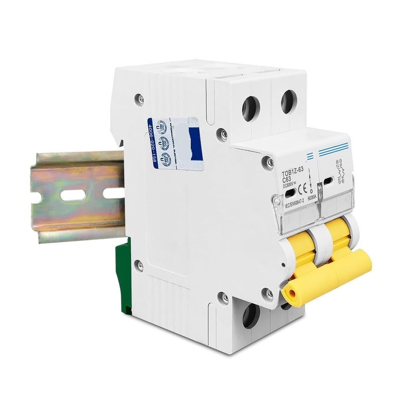 TOB1Z 63 2P 25A DC 600V C Curve MCB قاطع دائرة لنظام الطاقة الشمسية مع غطاء - Image 5