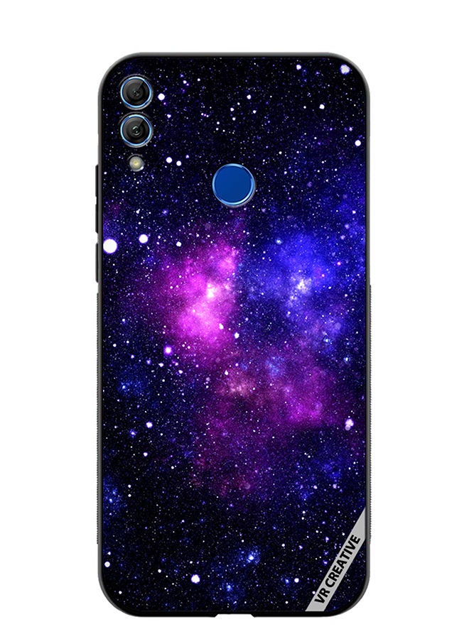 Protective Case Cover For Honor 10 Lite Galaxy  Purple Design Multicolour