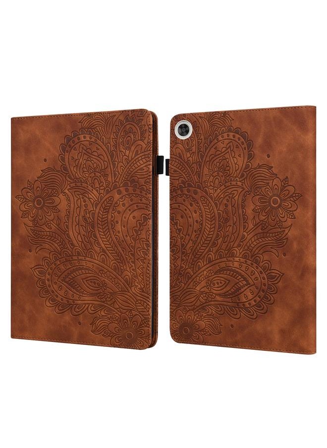 Green Tiger - Case For Huawei Mediapad Enjoy Tablet 2 10.1 Peacock Embossed Pattern TPU + PU Horizontal Flip Leather Case with Holder & Card Slots & Wallet & Sleep / Wake-up Function - Image 1
