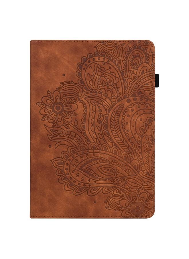 Green Tiger - Case For Huawei Mediapad Enjoy Tablet 2 10.1 Peacock Embossed Pattern TPU + PU Horizontal Flip Leather Case with Holder & Card Slots & Wallet & Sleep / Wake-up Function - Image 1