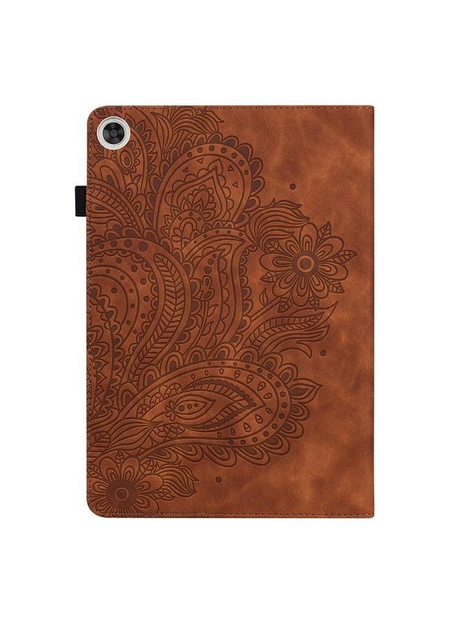 Green Tiger - Case For Huawei Mediapad Enjoy Tablet 2 10.1 Peacock Embossed Pattern TPU + PU Horizontal Flip Leather Case with Holder & Card Slots & Wallet & Sleep / Wake-up Function - Image 1