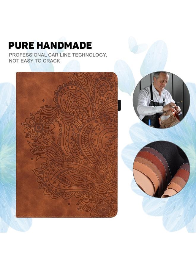 Green Tiger - Case For Huawei Mediapad Enjoy Tablet 2 10.1 Peacock Embossed Pattern TPU + PU Horizontal Flip Leather Case with Holder & Card Slots & Wallet & Sleep / Wake-up Function - Image 1