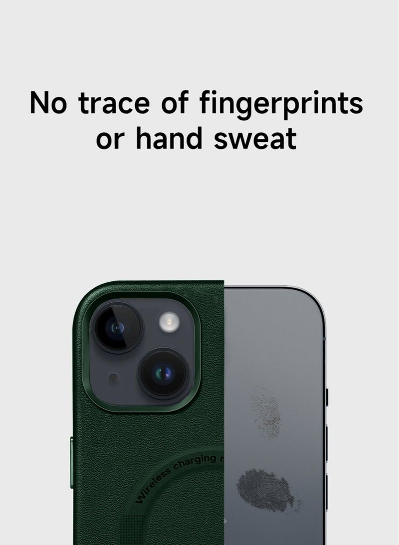 Techie حافظة خلفية جلدية فاخرة من ماج سيف لجهاز ابل ايفون 14 - اخضر - Image 4