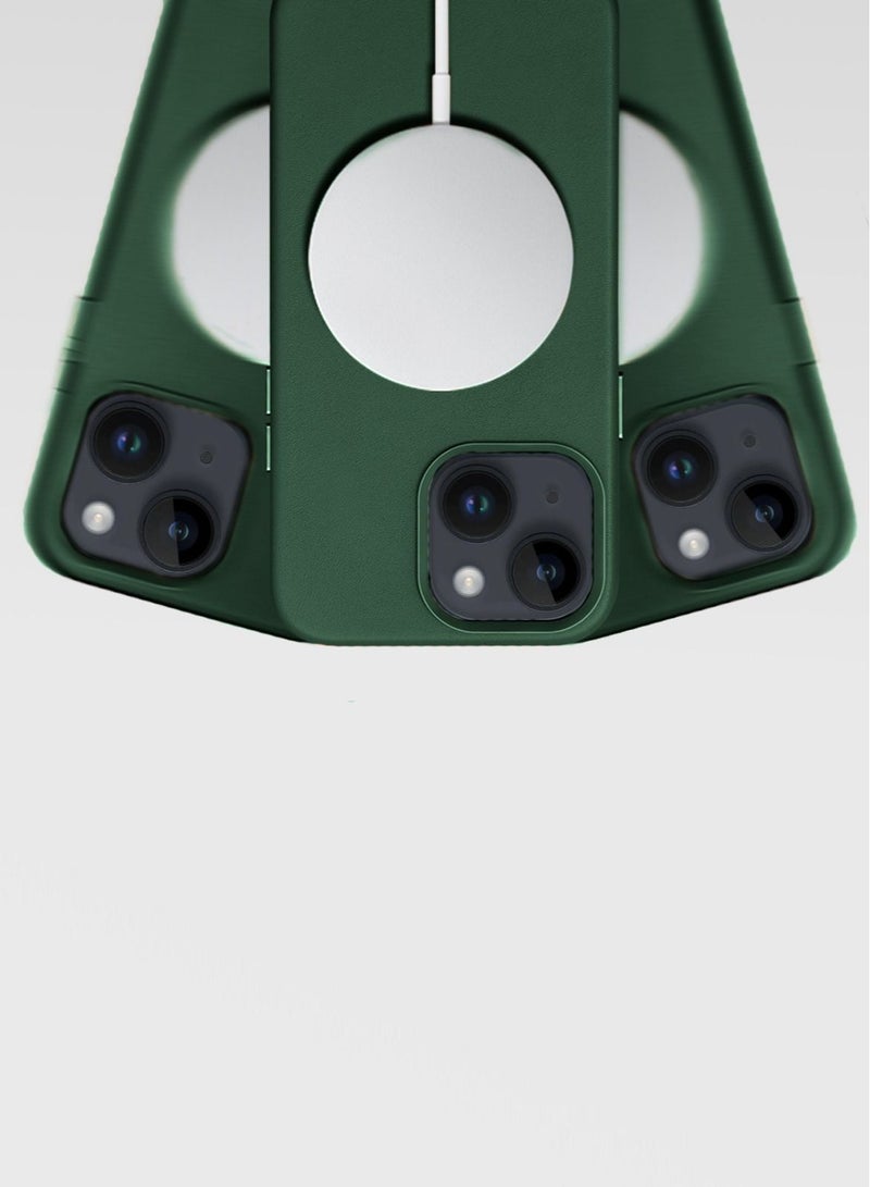 Techie حافظة خلفية جلدية فاخرة من ماج سيف لجهاز ابل ايفون 14 - اخضر - Image 5