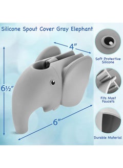 Generic Hot Sale Silicone Faucet Cover Cartoon Elephant Bath Toy Faucet Anti-collision Protective Cover-Color:Sky Blue  - Image 5