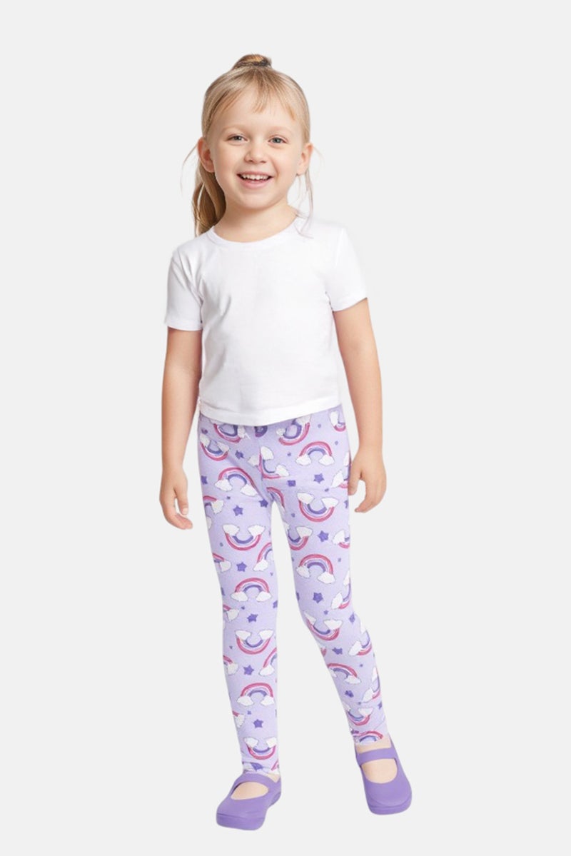NAME IT Kids Girl Graphic Print Pull On Leggings, Multicolor - Image 1