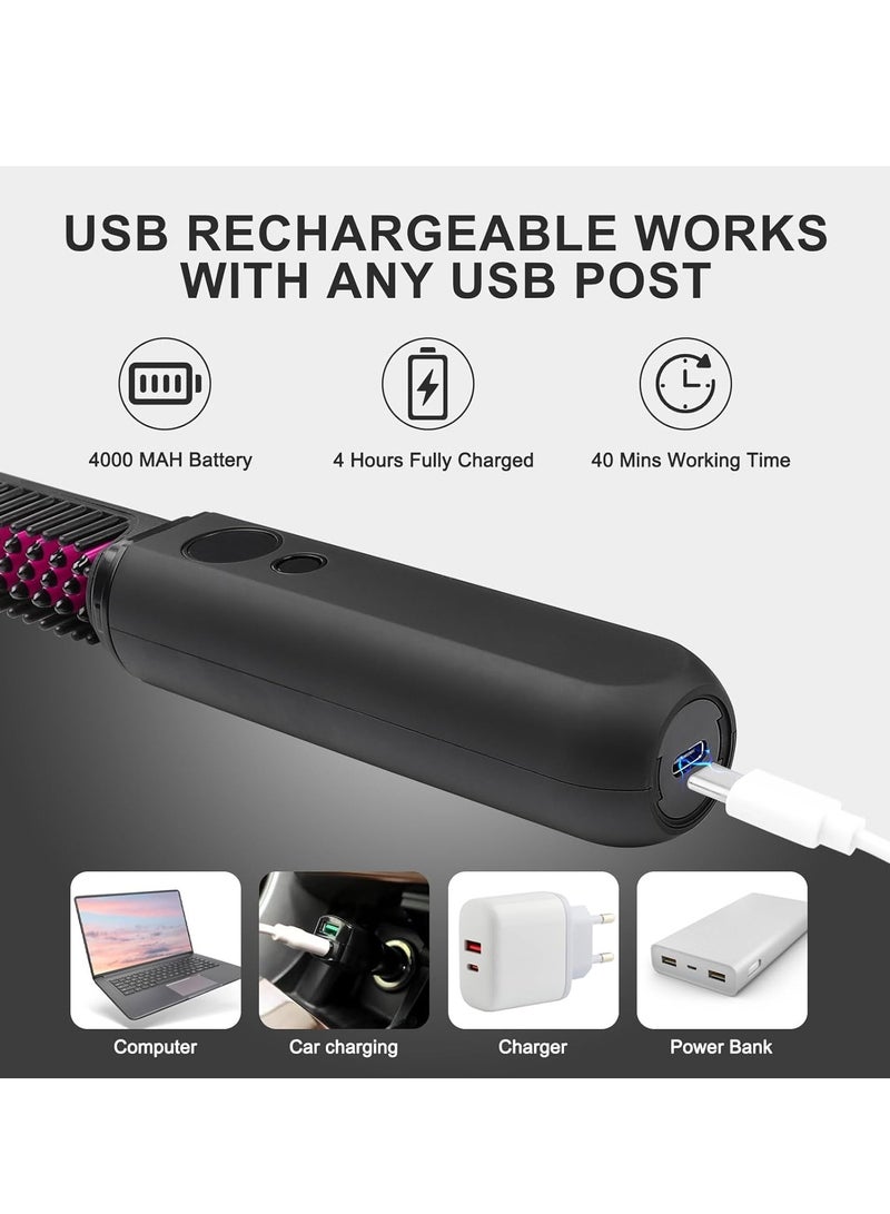 Bukela Beard Straightener Brush for Men Cordless, Anti-Scald Beard Brush Straightening Comb, 3 Temperatures & LCD Display, Portable Heated Brush, Suitable for Any Long&Short Beards - Image 3