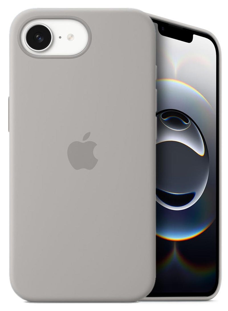 دبليو تيك غطاء غطاء حافظة سيليكون سائل ناعم بريميوم من ابل ايفون 16 اي 5 جي 2025 - تيتانيوم - Image 1