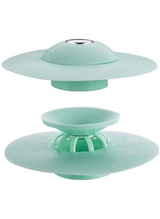 istore Istore Portable Silicone Sink Strainer Waste Plug Sink Filter Waste Collector Kitchen Bathroom Accessories Colanders Sewer Strainers Hair Catcher Button Drain Stopper Filter Kitchen [ Pack of 2]  - Image 1