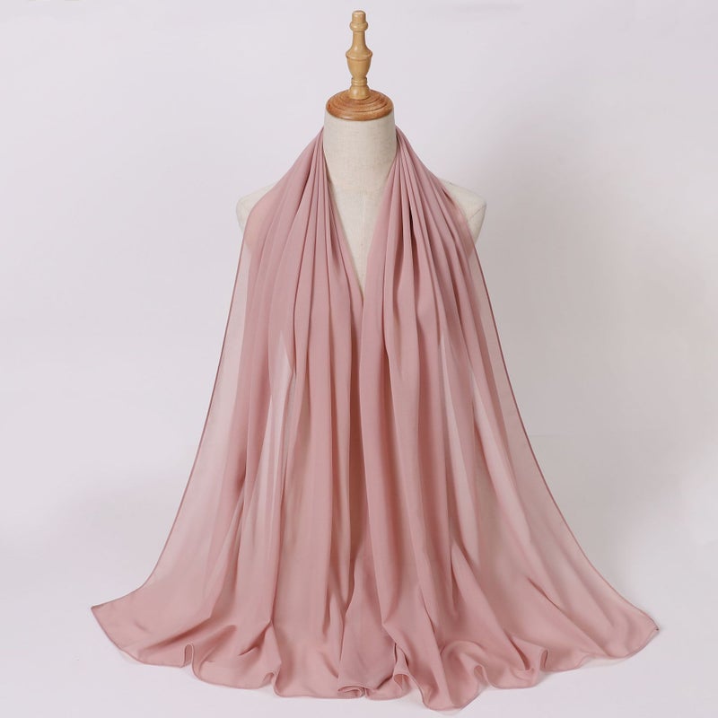 Chiffon Bubble Wrap Hijab Scarf for Women 51 lotus root color 