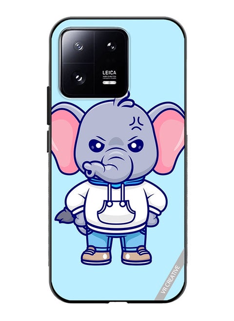 Protective Case Cover For Xiaomi 13 Pro Cute Angry Elephant Wearing Hoodie Design Multicolour