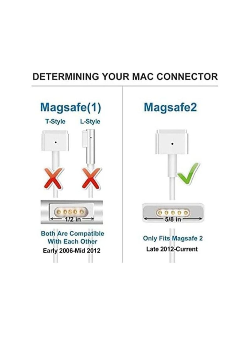 NTECH MacBook Pro Charger 60W T-Tip Replacement For Mac Book Pro 13-Inch 2012-2015 Retina Display AC 60W T Connector - Image 2