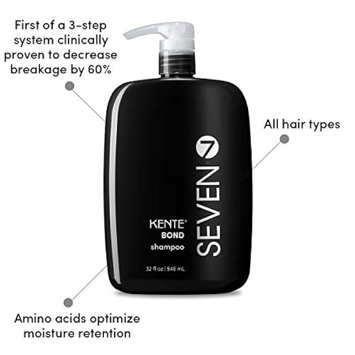 SEVEN Haircare KENTE BOND Shampoo for Split Ends + Damaged Hair, Sulfate Free, Cruelty Free with Green Tea, Guar & Pro Vitamin B5 for Men & Women, Made in USA, 32 oz. - Image 3
