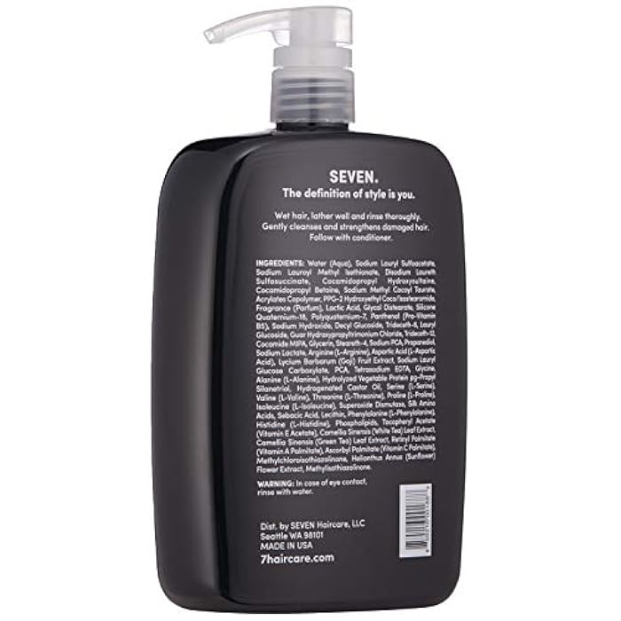 SEVEN Haircare KENTE BOND Shampoo for Split Ends + Damaged Hair, Sulfate Free, Cruelty Free with Green Tea, Guar & Pro Vitamin B5 for Men & Women, Made in USA, 32 oz. - Image 2