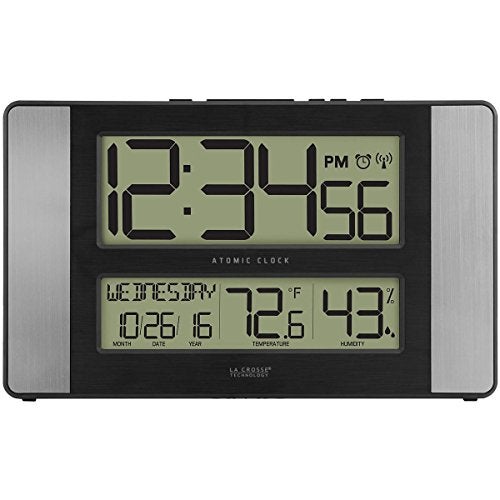La Crosse Technology 513-1417H-AL-INT Atomic Clock with Temperature & Humidity - Image 1