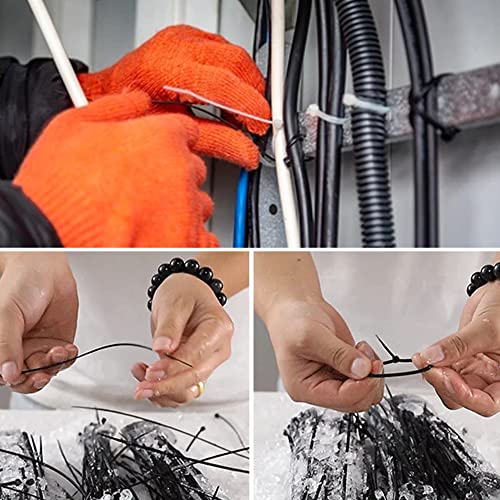 Hian 100Pcs-Pack 6-Inch (150mm) Heavy Duty Black Nylon Cable Zip Ties - Multi-purpose, Self-Locking, High Tensile Strength - Image 4