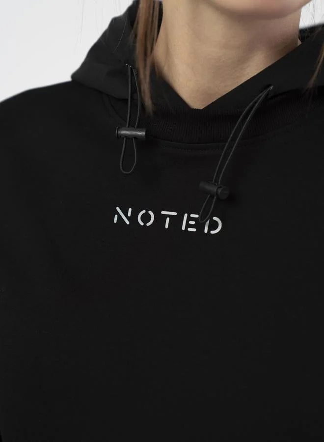 Take Two Black Logo Print Pullover Hoodie By Noted